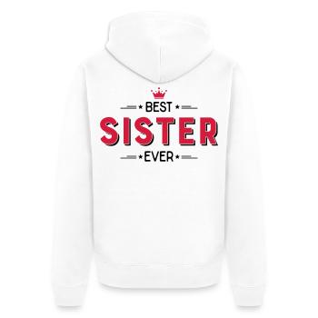 Sister - Unisex Premium Bio Zip Hoodie - Weiß - Hinten - Thijin (182cm)