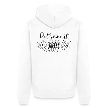 Bonne fête de départ à la retraite Bonjour la pension. - Veste à capuche bio Premium Unisexe - blanc - Dos - Thijin (182cm)