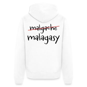 Diagonal Red Line - Unisex Premium Organic Zip Hoodie - white - Back - Thijin (182cm)