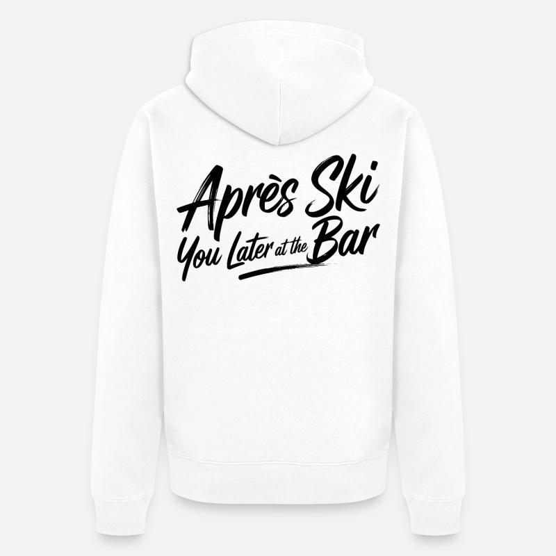 Après ski plus tard au bar - Veste à capuche bio Premium Unisexe - blanc