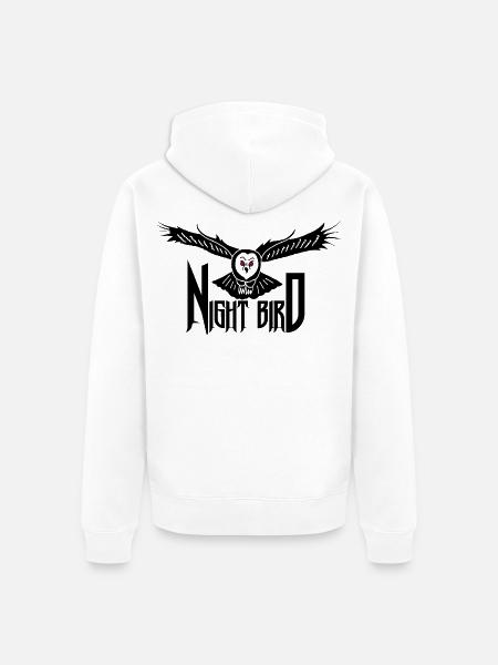 Schwarze Nachteule - Unisex Premium Bio Zip Hoodie - Weiß