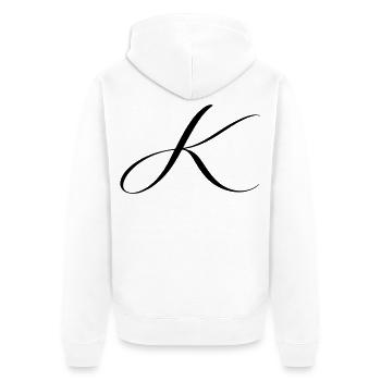 Name mit Anfangsbuchstabe K Klara Karl Kevin Kira - Unisex Premium Bio Zip Hoodie - Weiß - Hinten - Thijin (182cm)