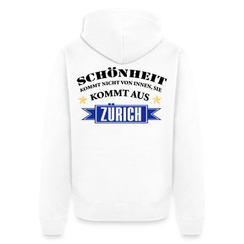 Beauté de Zurich - Veste à capuche bio Premium Unisexe - blanc - Dos - Thijin (182cm)