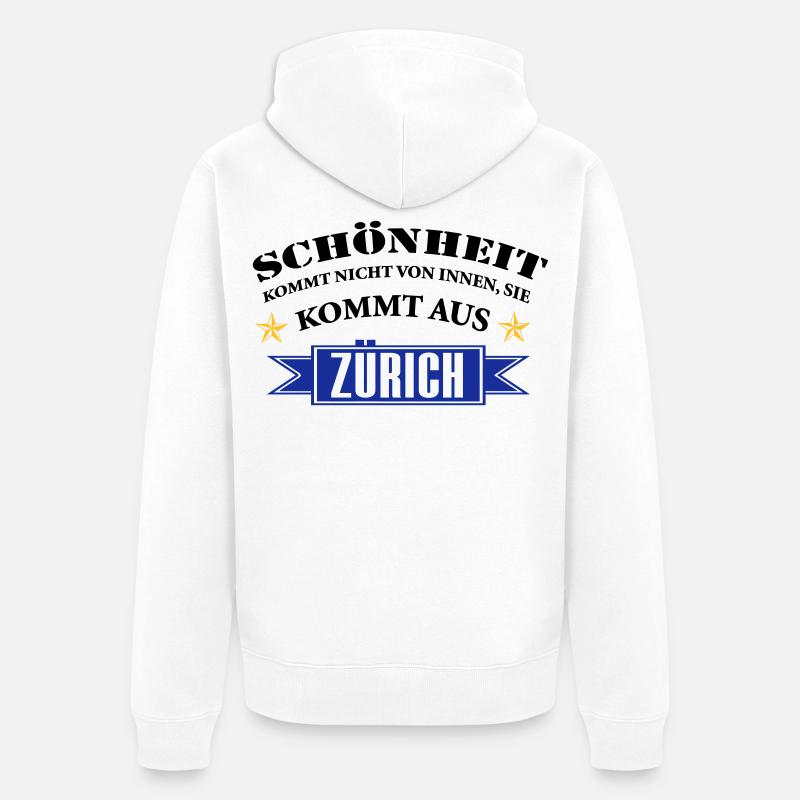 Beauté de Zurich - Veste à capuche bio Premium Unisexe - blanc