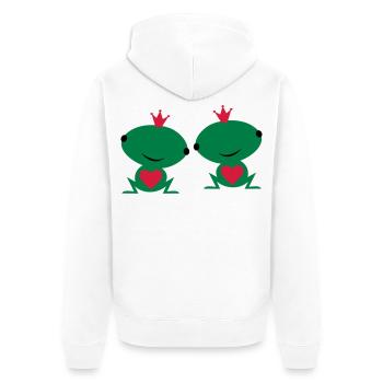 deux sont amoureux - Veste à capuche bio Premium Unisexe - blanc - Dos - Thijin (182cm)