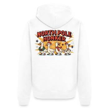 Pôle Nord Honker Oie Noël Drôle Père Noël - Veste à capuche bio Premium Unisexe - blanc - Dos - Thijin (182cm)