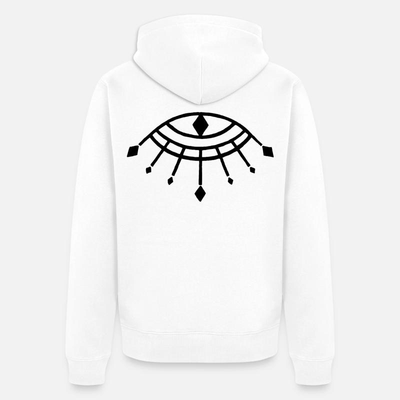 Symbole noir du dieu Horus - Veste à capuche bio Premium Unisexe - blanc
