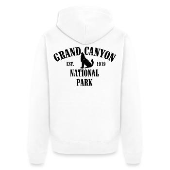 Grand Canyon Nationalpark gegründet 1919 - Unisex Premium Bio Zip Hoodie - Weiß - Hinten - Thijin (182cm)