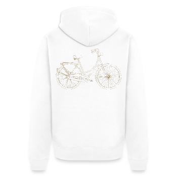 Fahrrad Retro City Bike Geschenk Hollandrad Stil - Unisex Premium Bio Zip Hoodie - Weiß - Hinten - Thijin (182cm)
