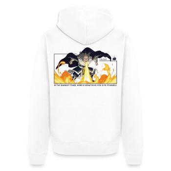 Avatar Iroh With Flames & Wise Hope Quote - Unisex Premium Organic Zip Hoodie - white - Back - Thijin (182cm)