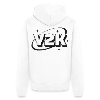 Y2K Nostalgie Neon Sparkle - Unisex Premium Bio Zip Hoodie - Weiß - Hinten - Thijin (182cm)