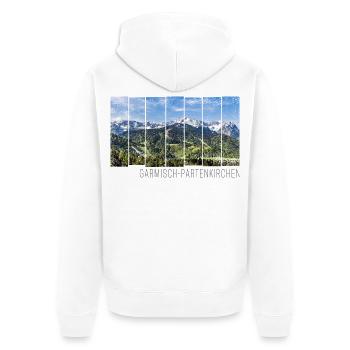 Garmisch Partenkirchen in Bayern Alpen Souvenir - Unisex Premium Bio Zip Hoodie - Weiß - Hinten - Thijin (182cm)