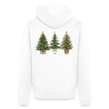 Dreifache Festtags-Tanne - Unisex Premium Bio Zip Hoodie - Weiß - Hinten - Thijin (182cm)