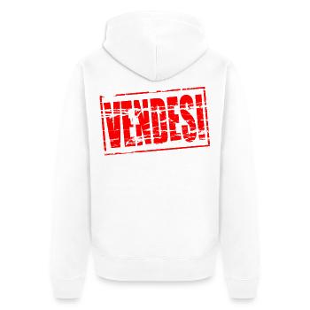 Vendesi - Unisex Premium Bio Zip Hoodie - Weiß - Hinten - Thijin (182cm)