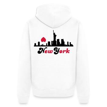 new_york - Veste à capuche bio Premium Unisexe - blanc - Dos - Thijin (182cm)