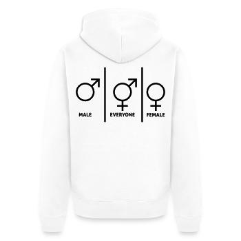 Symbole-hommes-femmes-plongeurs - Veste à capuche bio Premium Unisexe - blanc - Dos - Thijin (182cm)