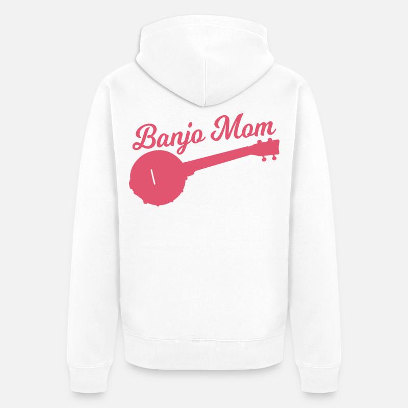 Mère joueuse de banjo - Veste à capuche bio Premium Unisexe - blanc