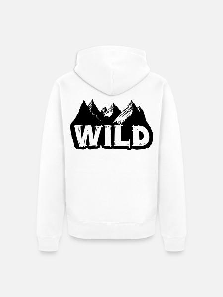 Into the Wild [Schwarz] - Unisex Premium Bio Zip Hoodie - Weiß
