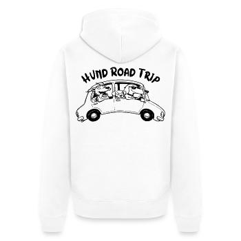 Un voyage en voiture avec chien : une idée de cadeau amusant - Veste à capuche bio Premium Unisexe - blanc - Dos - Thijin (182cm)