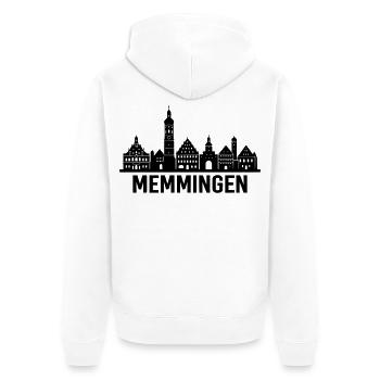 Memmingen Skyline Silhouette - Unisex Premium Bio Zip Hoodie - Weiß - Hinten - Thijin (182cm)