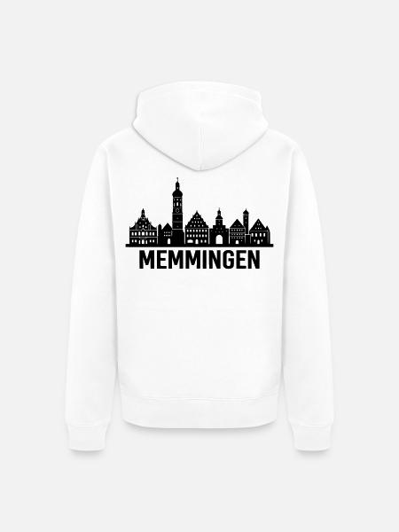 Memmingen Skyline Silhouette - Unisex Premium Bio Zip Hoodie - Weiß