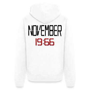 60. Geburtstag November 1966 - Unisex Premium Bio Zip Hoodie - Weiß - Hinten - Thijin (182cm)