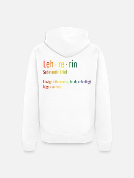Lehrerin Substantiv Influencerin Lustig Geschenk - Unisex Premium Bio Zip Hoodie - Weiß
