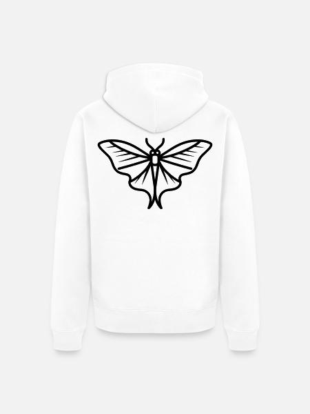 Moon Butterfly - Unisex Premium Bio Zip Hoodie - Weiß