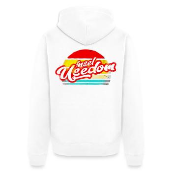 île usedom chemise rétro vintage autocollant autocollant - Veste à capuche bio Premium Unisexe - blanc - Dos - Thijin (182cm)