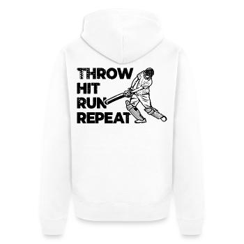 Cricket Techniques - Unisex Premium Organic Zip Hoodie - white - Back - Thijin (182cm)