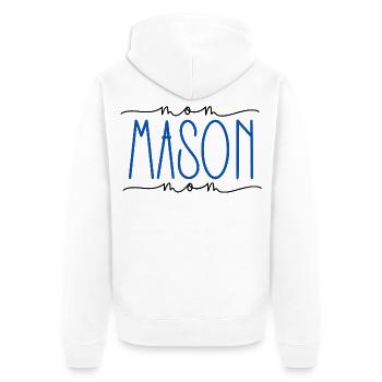 Maurer stolze Mama süßes Geschenk - Unisex Premium Bio Zip Hoodie - Weiß - Hinten - Thijin (182cm)