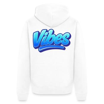 Vibes lettering blue - Unisex Premium Organic Zip Hoodie - white - Back - Thijin (182cm)
