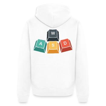 WASD Clavier Funny Gaming Gift Gamer - Veste à capuche bio Premium Unisexe - blanc - Dos - Thijin (182cm)