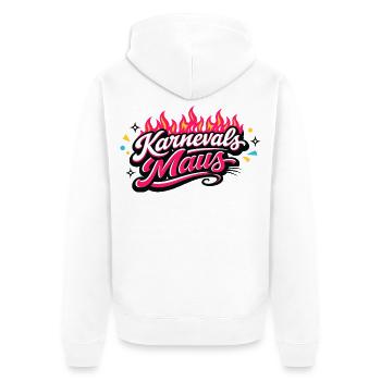 Karnevalsmaus Köln - Kölner Karneval Design - Unisex Premium Bio Zip Hoodie - Weiß - Hinten - Thijin (182cm)