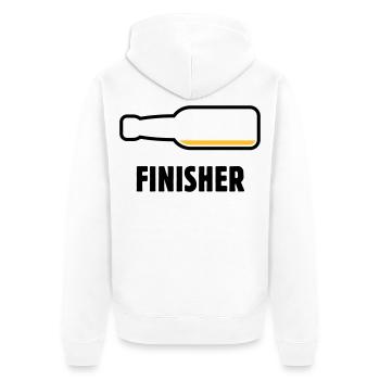 Finisher (Bier / Bierchen / Biertrinker / POS 2C) - Unisex Premium Bio Zip Hoodie - Weiß - Hinten - Thijin (182cm)