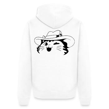 Katze Cowboy Humor - Unisex Premium Bio Zip Hoodie - Weiß - Hinten - Thijin (182cm)