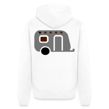 Wohnwagen - Unisex Premium Bio Zip Hoodie - Weiß - Hinten - Thijin (182cm)