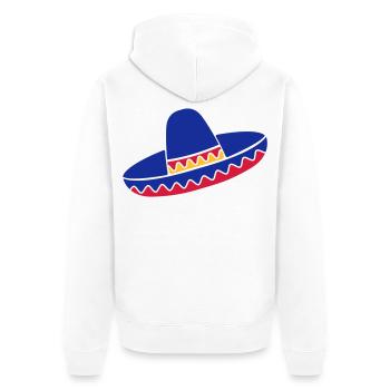 Sombrero Azul de Fiesta - Unisex Premium Organic Zip Hoodie - white - Back - Thijin (182cm)