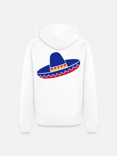 Sombrero Azul de Fiesta - Unisex Premium Organic Zip Hoodie - white