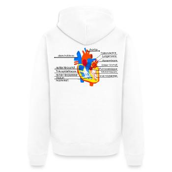 Anatomisches Herz, Cor, - Unisex Premium Bio Zip Hoodie - Weiß - Hinten - Thijin (182cm)