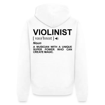 Violinist Definition - Unisex Premium Bio Zip Hoodie - Weiß - Hinten - Thijin (182cm)