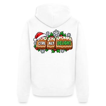 Ctrl Alt Delight Weihnachtsdesign - Unisex Premium Bio Zip Hoodie - Weiß - Hinten - Thijin (182cm)