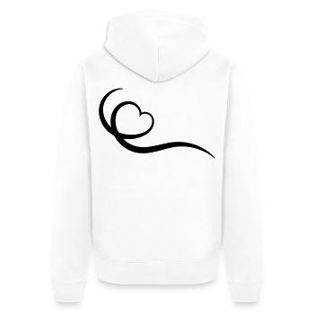 Herz - Unisex Premium Bio Zip Hoodie - Weiß - Hinten - Thijin (182cm)