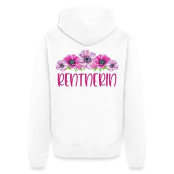 Rentnerin Blumen - Unisex Premium Bio Zip Hoodie - Weiß - Hinten - Thijin (182cm)