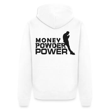 MPP schwarz - Unisex Premium Bio Zip Hoodie - Weiß - Hinten - Thijin (182cm)