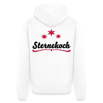 Cooking Apron Star Chef - Unisex Premium Organic Zip Hoodie - white - Back - Thijin (182cm)
