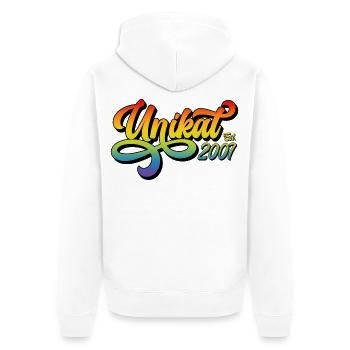 Unikat Est. 2007 Regenbogen Geschenk Geburtstag  - Unisex Premium Bio Zip Hoodie - Weiß - Hinten - Thijin (182cm)