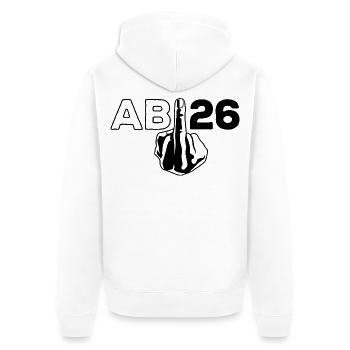 ABI 2026 Mittelfinger Abitur - Geschenk - Unisex Premium Bio Zip Hoodie - Weiß - Hinten - Thijin (182cm)