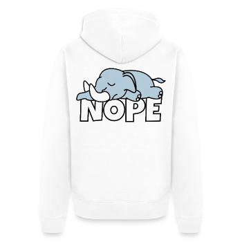 Fauler Elefant Nope Not Today Faulpelz Afrika - Unisex Premium Bio Zip Hoodie - Weiß - Hinten - Thijin (182cm)