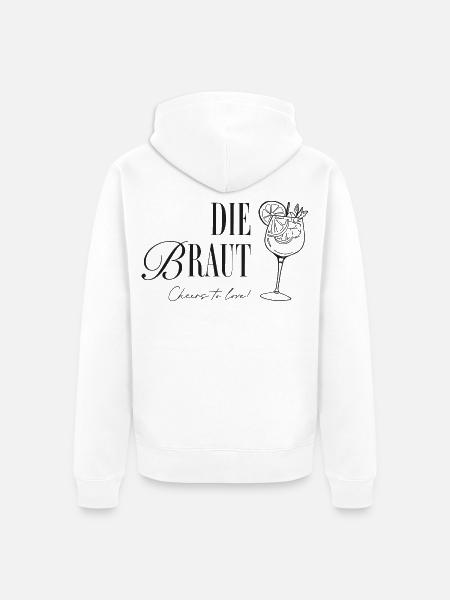 Die Braut: Cheers to Love - Unisex Premium Bio Zip Hoodie - Weiß